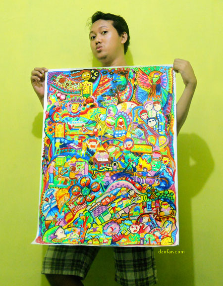 lukisan doodle crayon