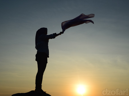 Imelda in silhouette