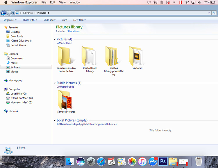 Windows di Mac