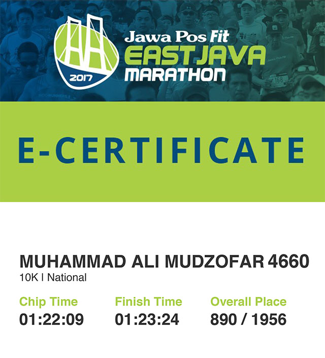 e certificate Jawa Pos Fit Marathon Surabaya