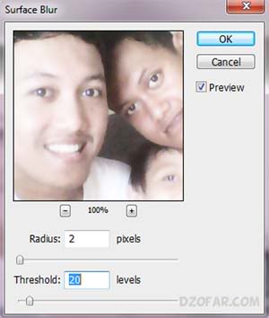 mengatur surface blur atau smart blur